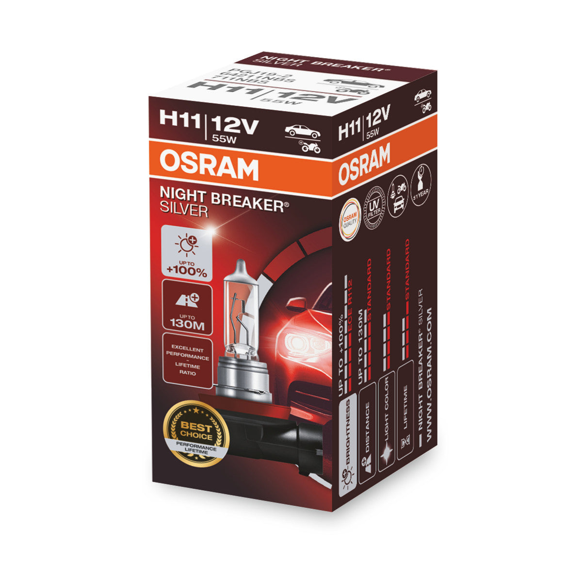 OSRAM NIGHT BREAKER® SILBER H11 Faltschachtel