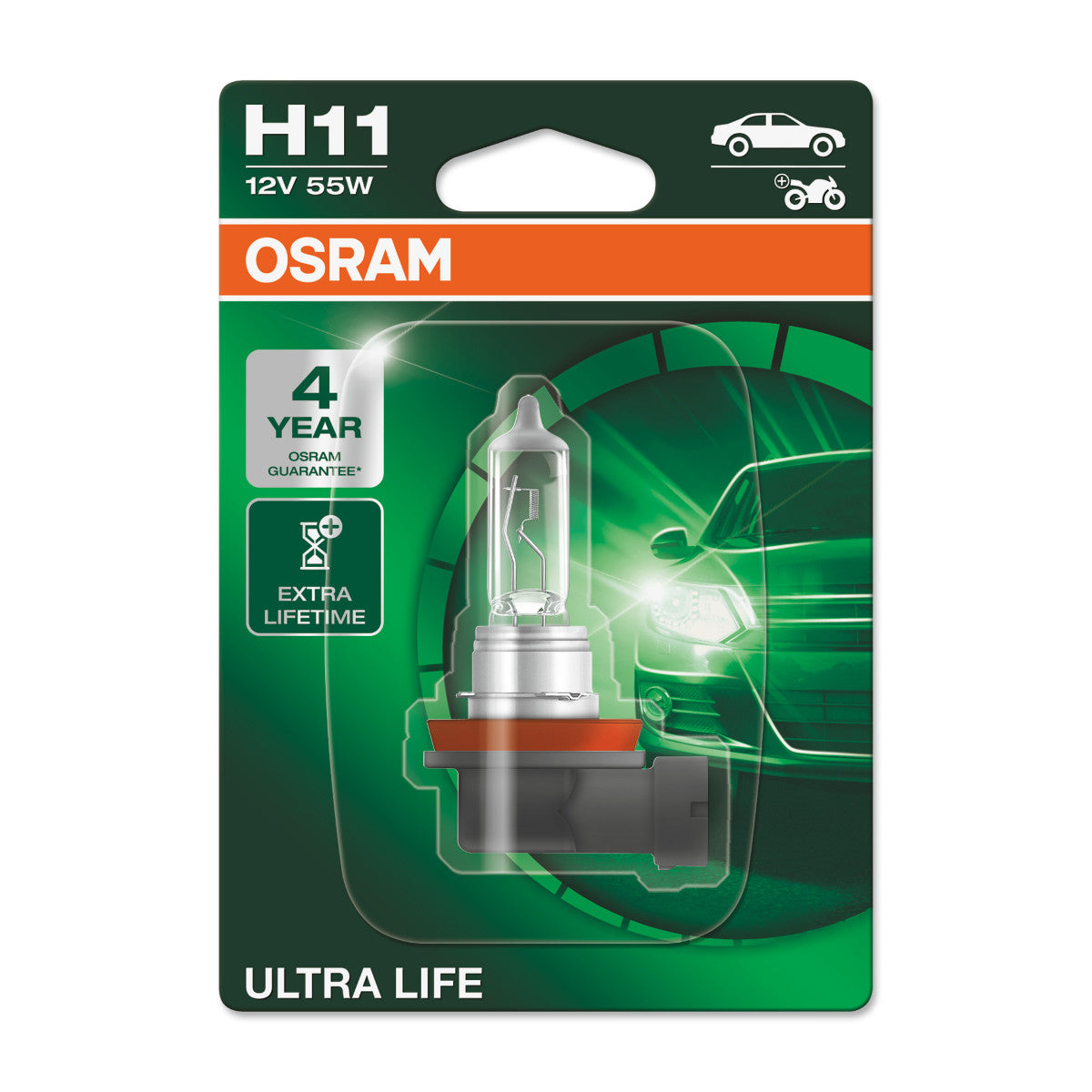 OSRAM ULTRA LIFE - H11 Halogen-Scheinwerferlampe - Einzelblister