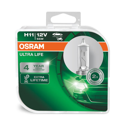 OSRAM ULTRA LIFE - H11 Halogen-Scheinwerferlampe - Duo-Box