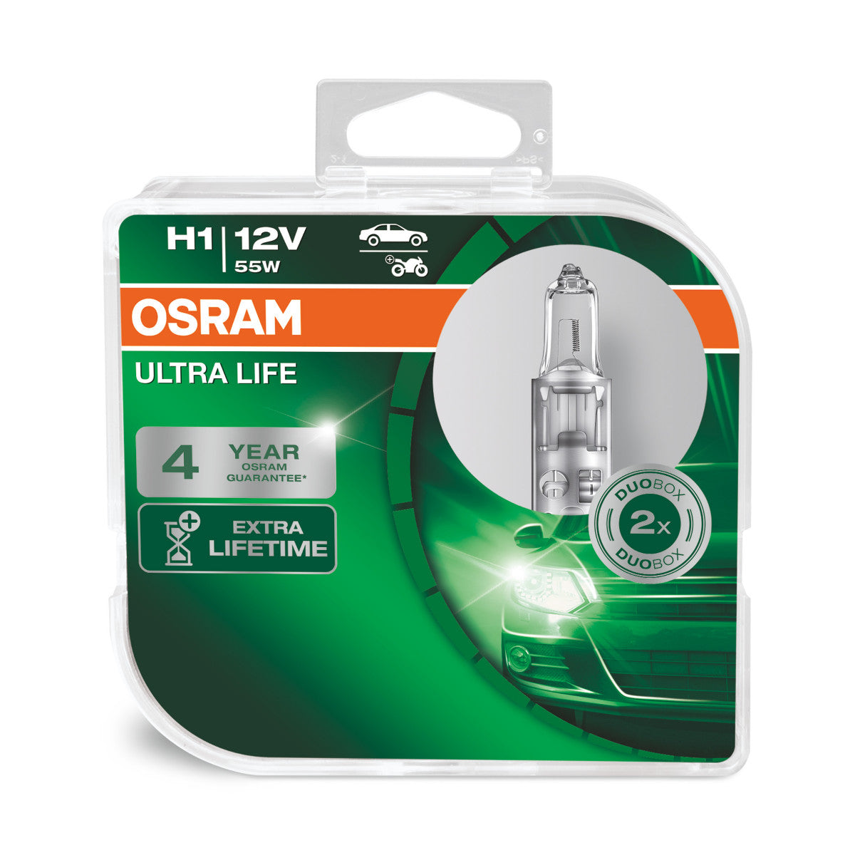 OSRAM ULTRA LIFE - H1 Halogen-Scheinwerferlampe - Duo-Box