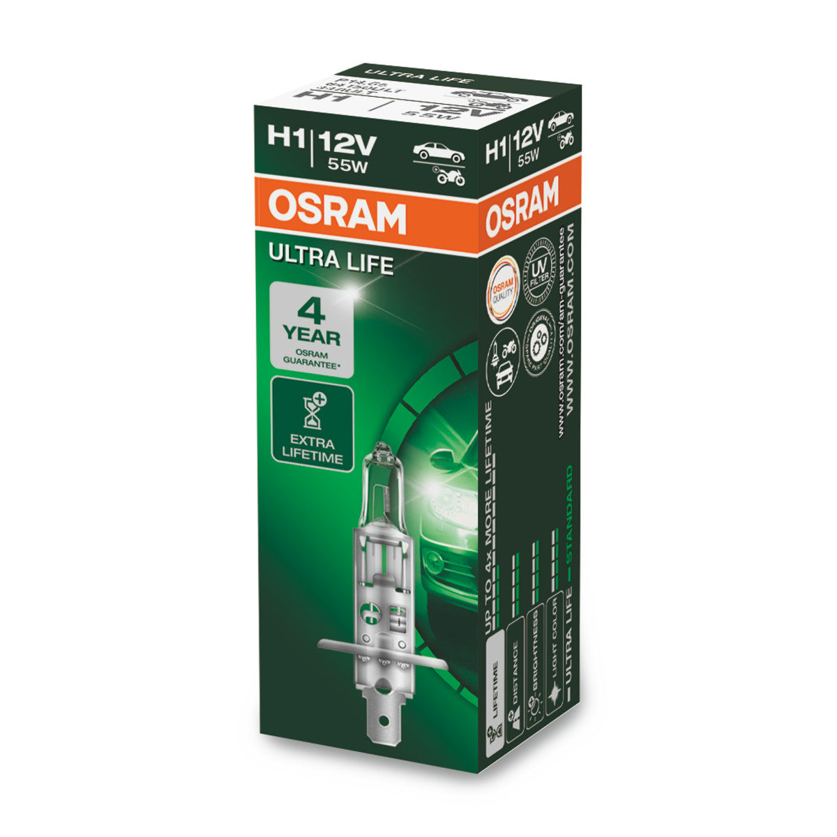 OSRAM ULTRA LIFE - H1 Halogen-Scheinwerferlampe - Faltschachtel