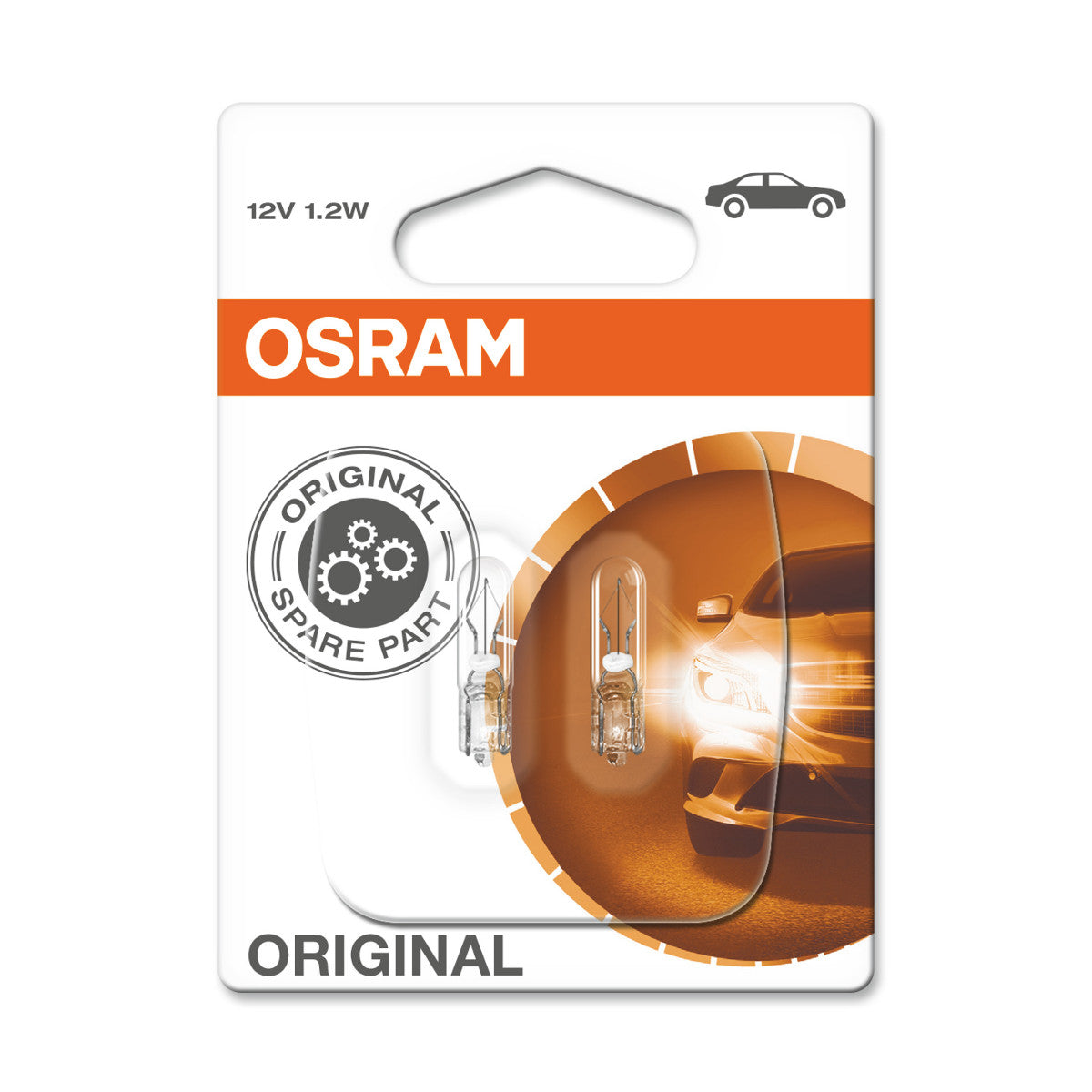 OSRAM ORIGINAL - WEDGE BASE - 1 -2W - 12V - W2x4,6d - Extra-Glühbirne