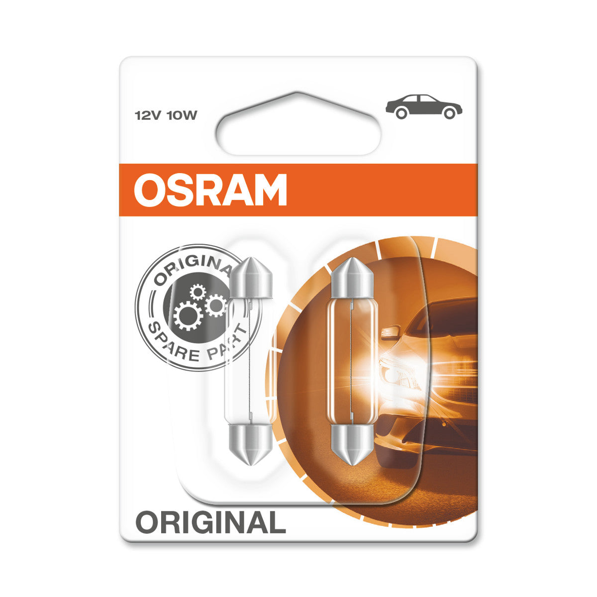 OSRAM ORIGINAL FESTOON – 10 W – 12 V – 41 mm – Extra-Glühbirne – 2er-Pack