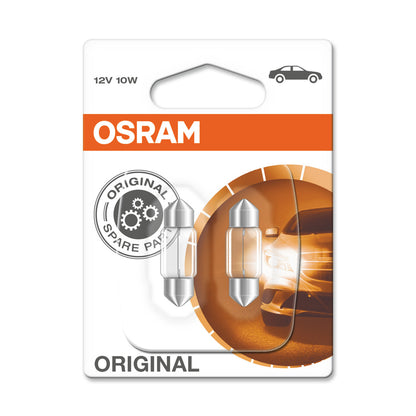 OSRAM ORIGINAL FESTOON – 10 W – 12 V – 31 mm – Extra-Glühbirne – 2er-Pack