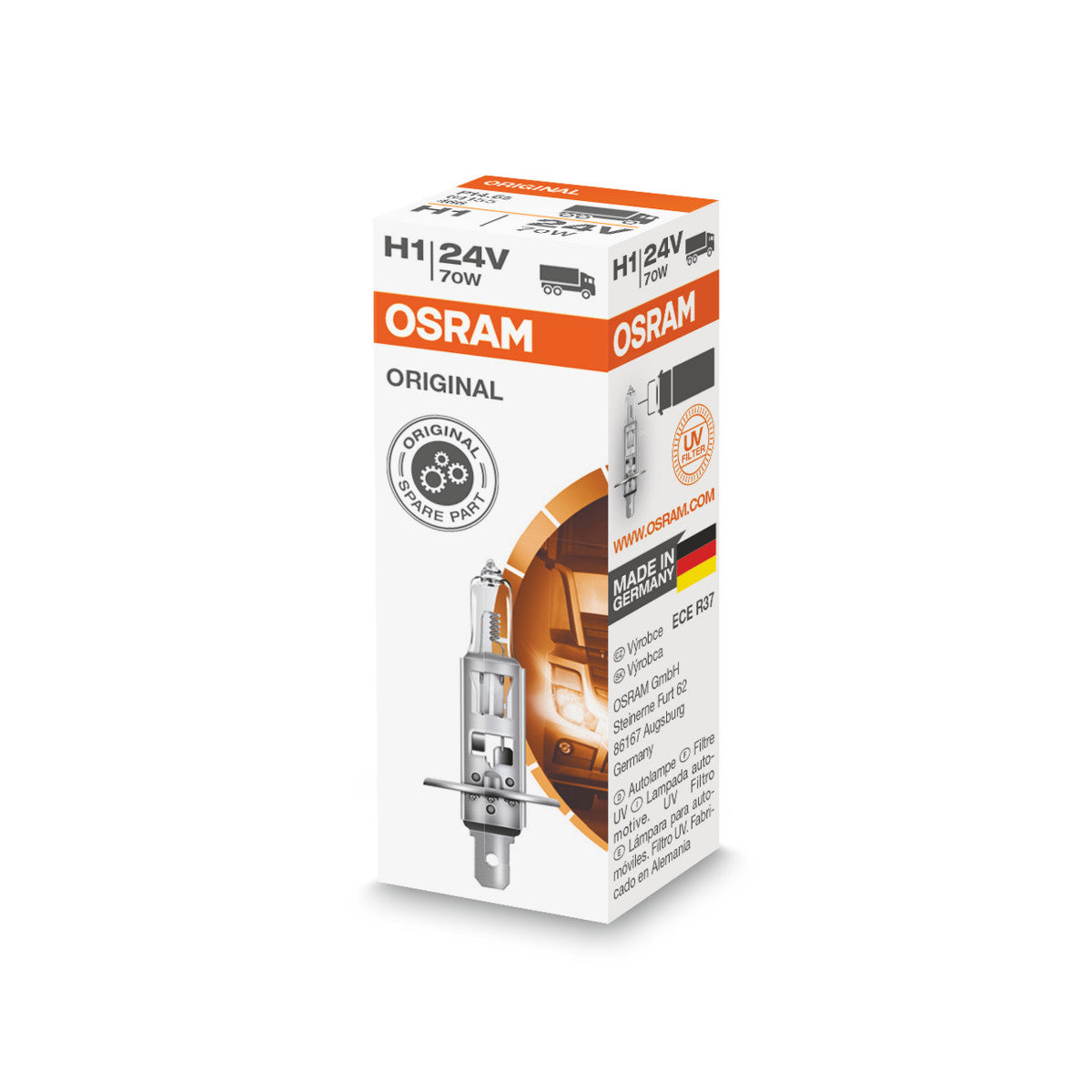 OSRAM ORIGINAL LINE - H1 - 24 V - 70 W - Halogen-Scheinwerferlampe - Faltschachtel