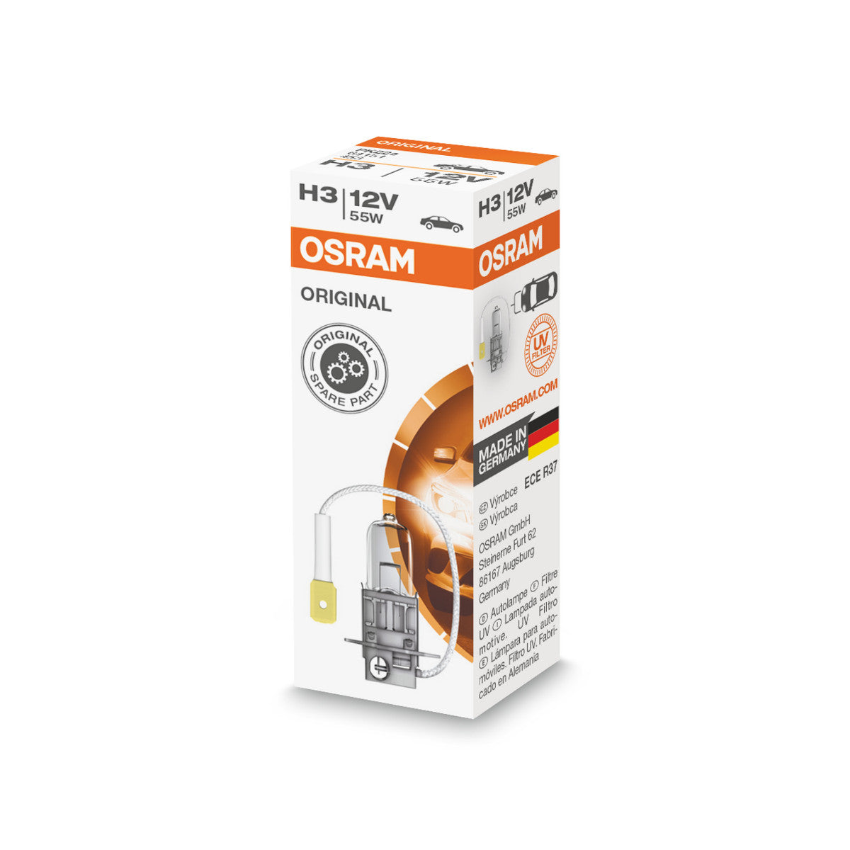 OSRAM ORIGINAL LINE - H3 - 12 V - 55 W - Halogen-Scheinwerferlampe - Faltschachtel