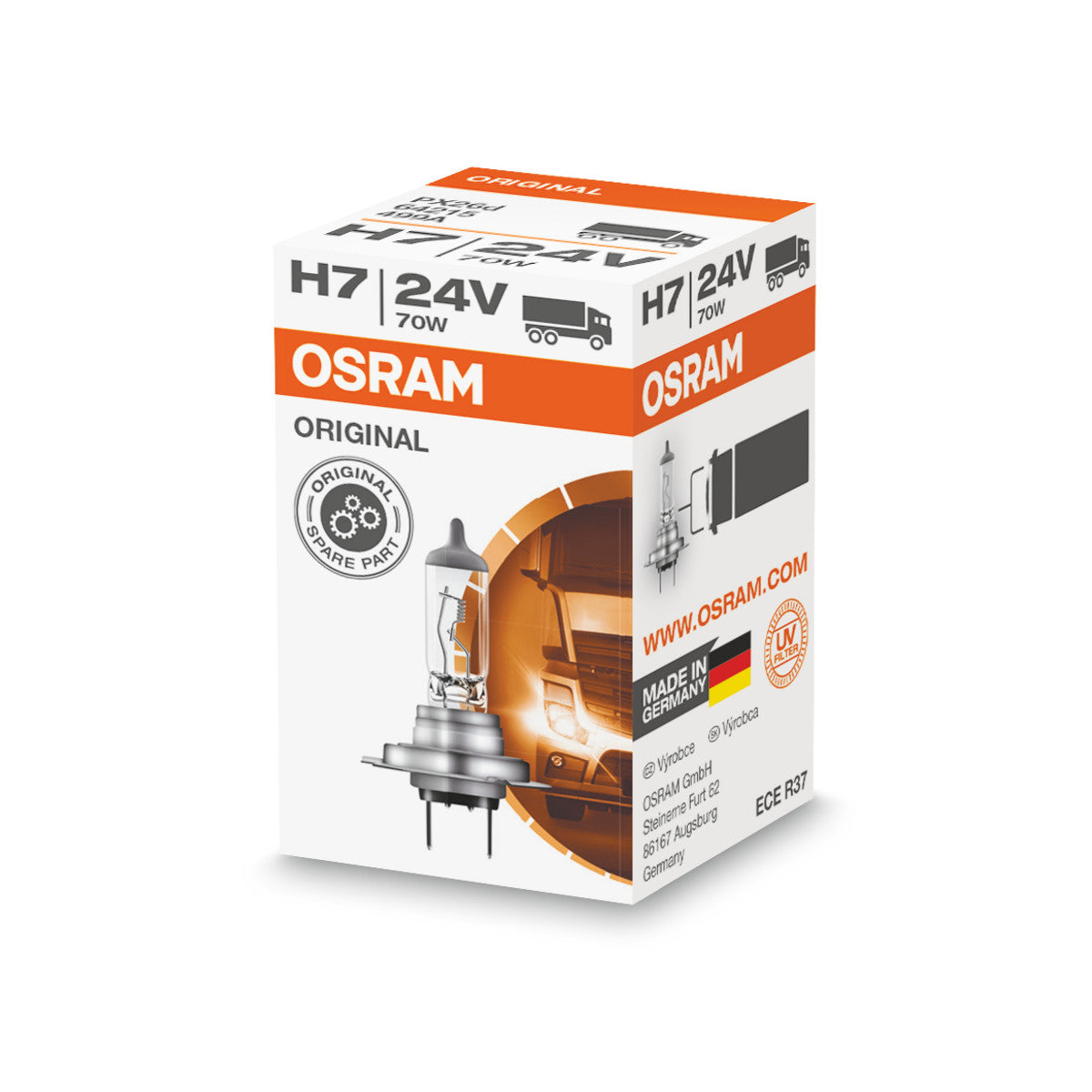 OSRAM ORIGINAL LINE - H7 - 24 V - 70 W - Halogen-Scheinwerferlampe - Faltschachtel