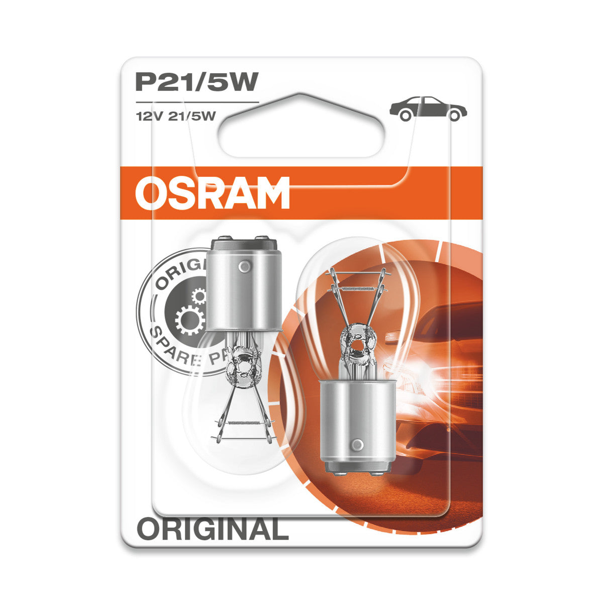 OSRAM ORIGINAL - METALLBASIS - P21-5W - Extra-Glühbirne 2er-Pack