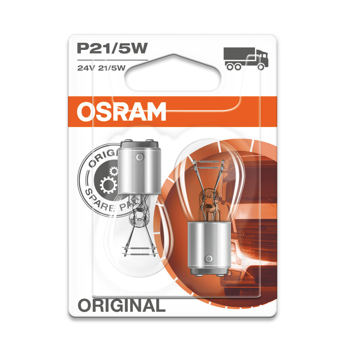 OSRAM ORIGINAL - METALLBASIS - P21-5W. 24V-Zusatzglühlampe