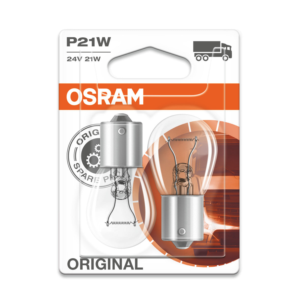 OSRAM ORIGINAL - METALLBASIS - P21W Zusatzglühbirne - BA15s - 24V