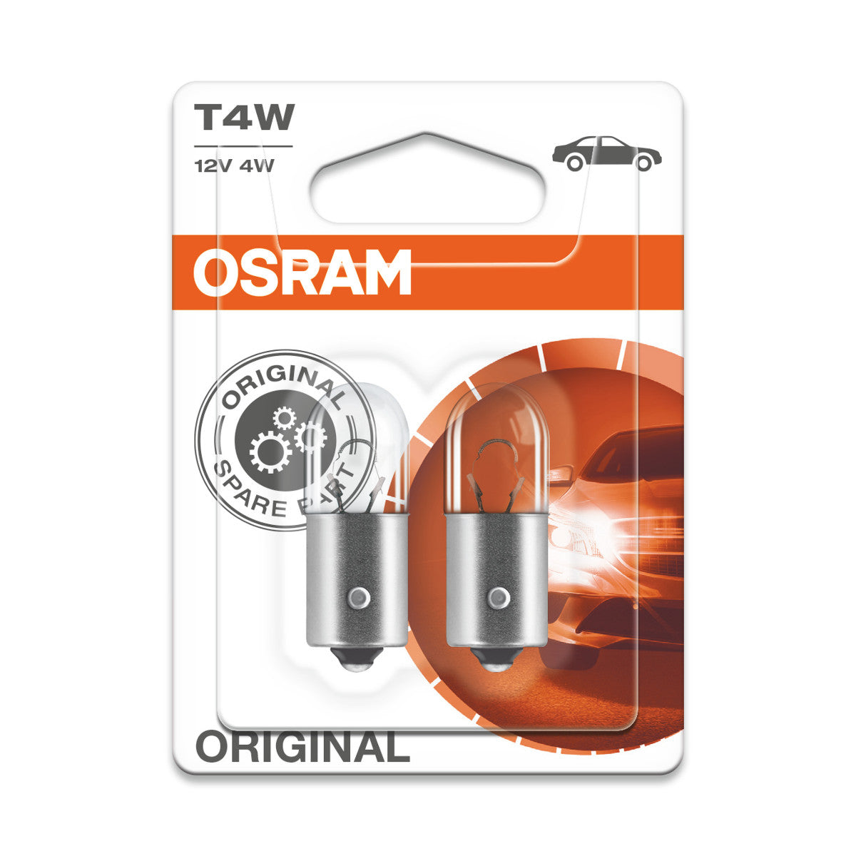 OSRAM ORIGINAL – METALLBASIS – T4W – 12V Extra-Glühbirne