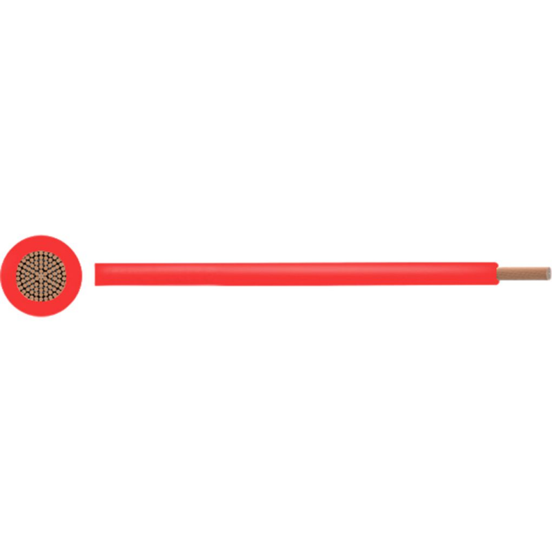 Blanker Leiter PVC 1 mm2 Blankes Kupfer Rot pro Meter